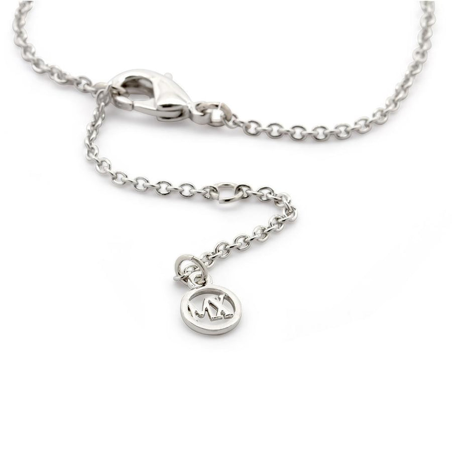 2Tone Necklace Round Pave Initial - H - Mimmic Fashion Jewelry