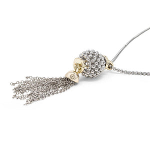 2Tone Open Ball Tassel Pendant Neck - Mimmic Fashion Jewelry