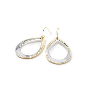 Ribbon Drop Earrings Gold Tone - Mimmic Fashion Jewelry