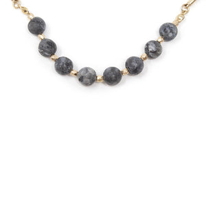 Vegan Wrap Choker Grey Beads - Mimmic Fashion Jewelry