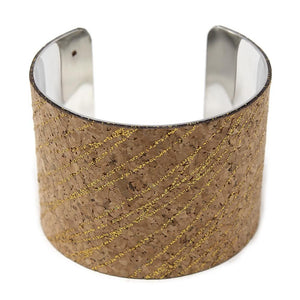 Wide Cork Cuff Bracelet - Mimmic Fashion Jewelry