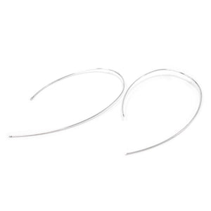Wire Open Hoop Earrings 24kt White Gold Dip - Mimmic Fashion Jewelry
